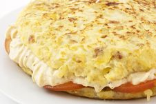 Spanish Omelet Stuffed With Rice Cream Stock Image Spanish Omelet Stuffed With Rice Cream Stock Image