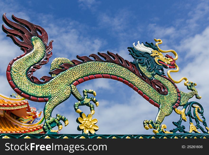 The Chinese dragon in Rayong, east of Thailand