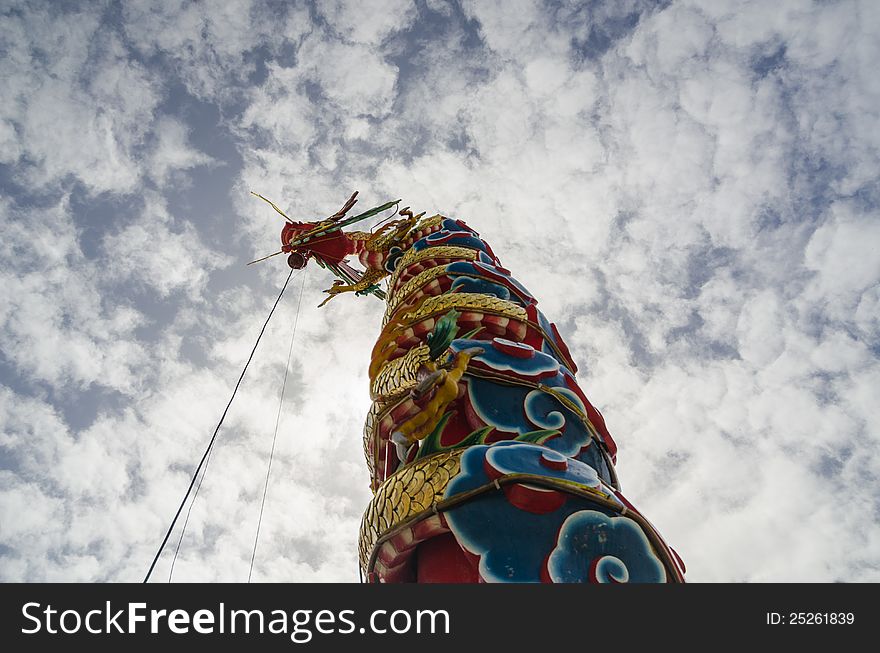 Chinese dragon beyond sky