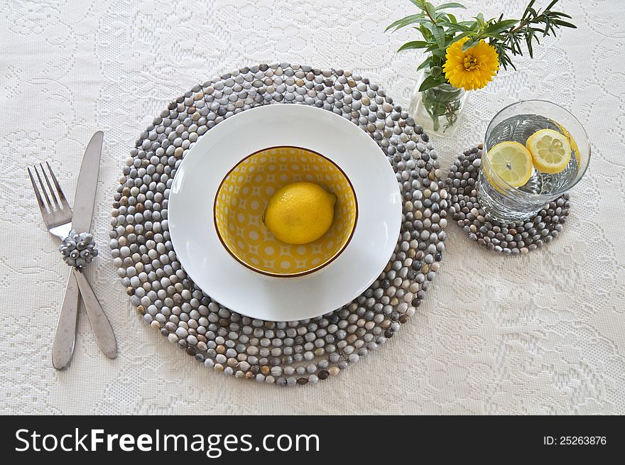Table Setting With Beaded Mats