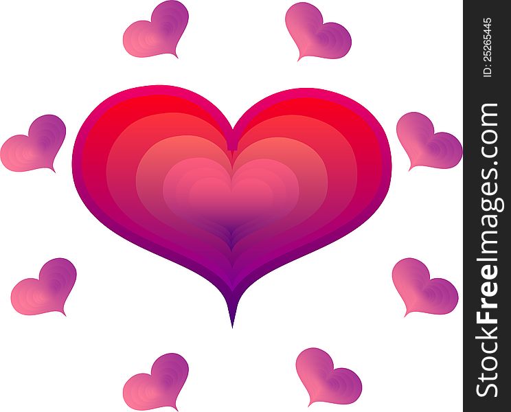 Illustration of various heart symbol representing love . Illustration of various heart symbol representing love .