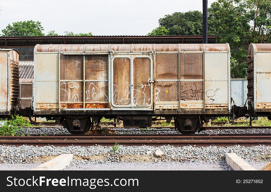 Railroad container with more rusty old. Railroad container with more rusty old