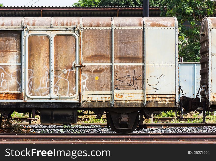 Railroad container with more rusty old. Railroad container with more rusty old