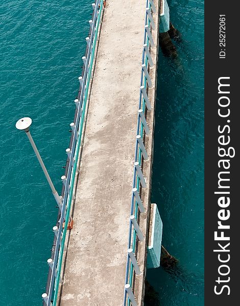 View of Pedestrian Bridge from Above. View of Pedestrian Bridge from Above