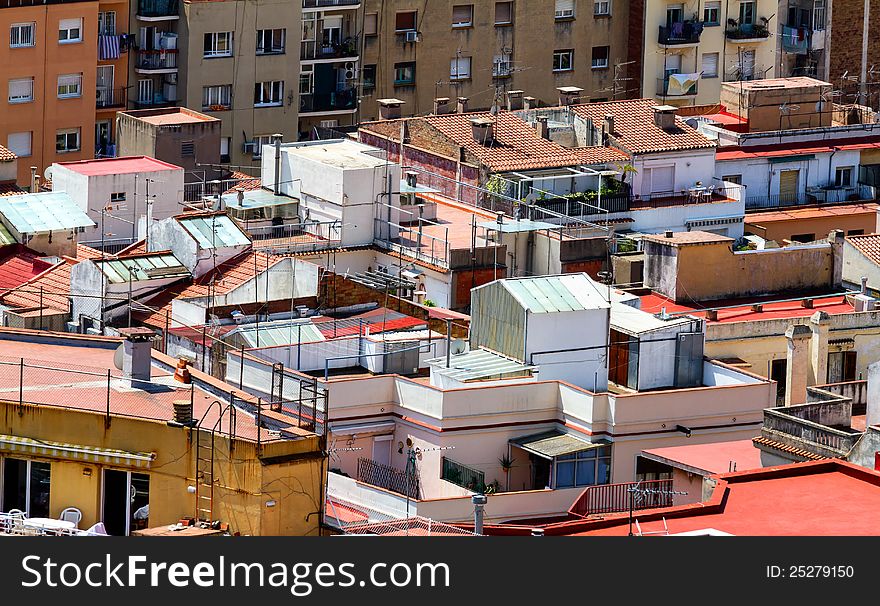 Metropolitan landscape above the houses