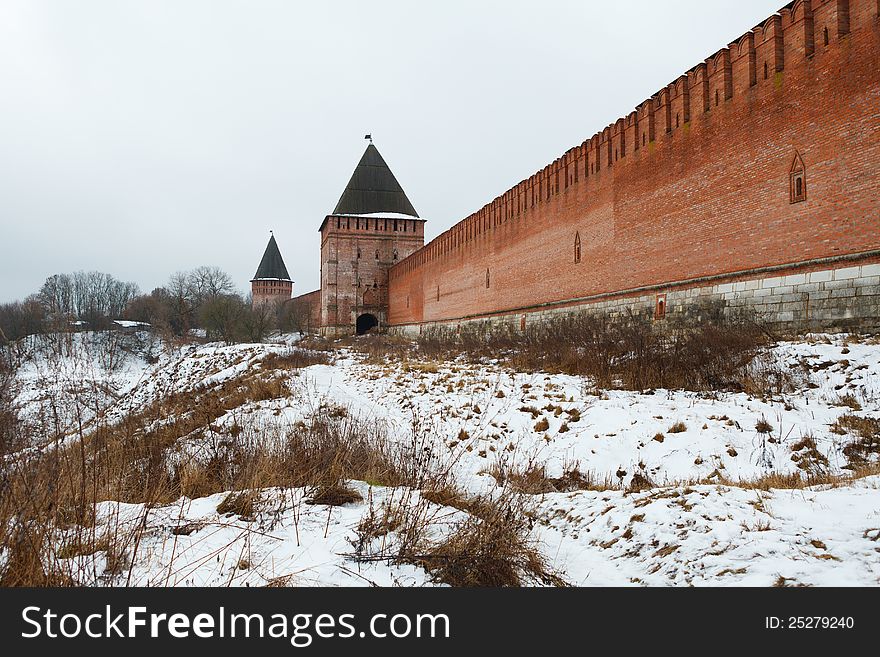 Kremlin Wall In Smolensk, Russia