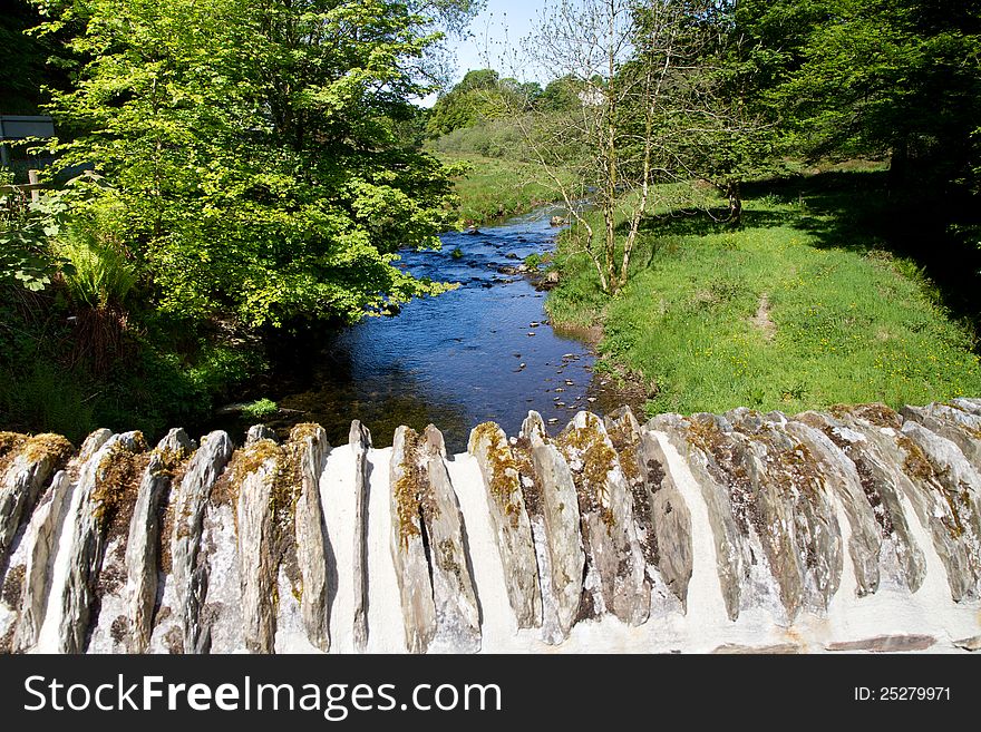 A view from the bridge up the River Barle in Simonsbath, Exmoor. A view from the bridge up the River Barle in Simonsbath, Exmoor