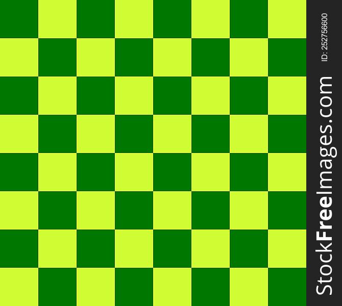 Chessboard In Shades Of Light And Dark Green Colors.