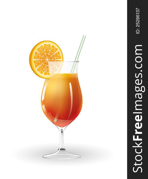 Vector cocktail  on white background