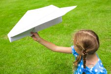 Airplane In The Hand Of Child Stock Photography Airplane In The Hand Of Child Stock Photography