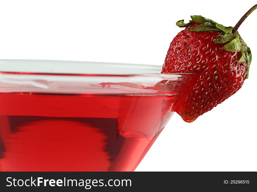 A cocktail of ripe red strawberries. A cocktail of ripe red strawberries