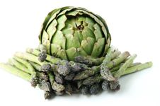 Asparagus And An Artichoke Stock Image