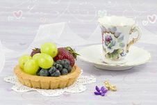 Fruit Tart And Tea Cup Royalty Free Stock Image Fruit Tart And Tea Cup Royalty Free Stock Image