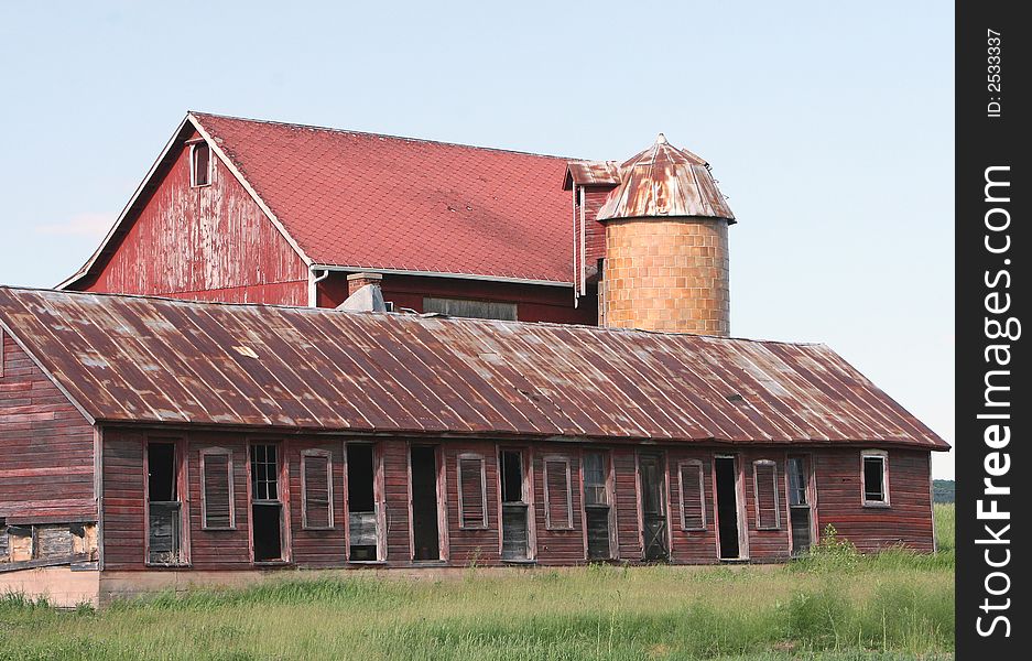 Falling apart rustic old farmhouse