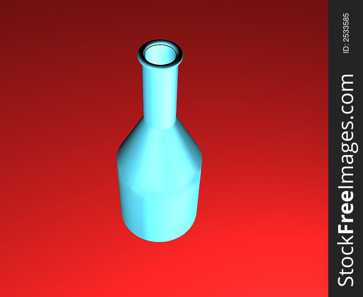 Picture with the image of an empty bottle on a red background