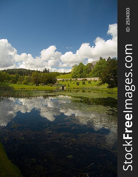 Small lake in blair castle gardens,
blair castle,
perthshire,
scotland,
united kingdom. Small lake in blair castle gardens,
blair castle,
perthshire,
scotland,
united kingdom.