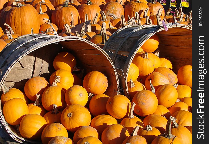 Pumpkin Baskets At Farmstand