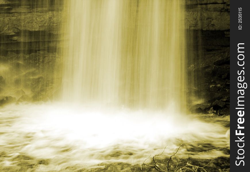 Yellow Desaturated Waterfall