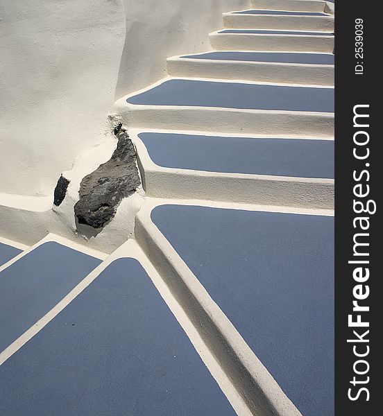 Grey staircase in Santorini island, Greece