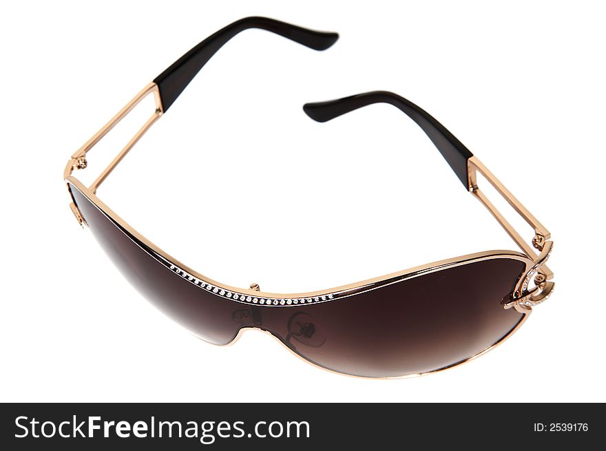 Sunglasses with an ornament on a white background