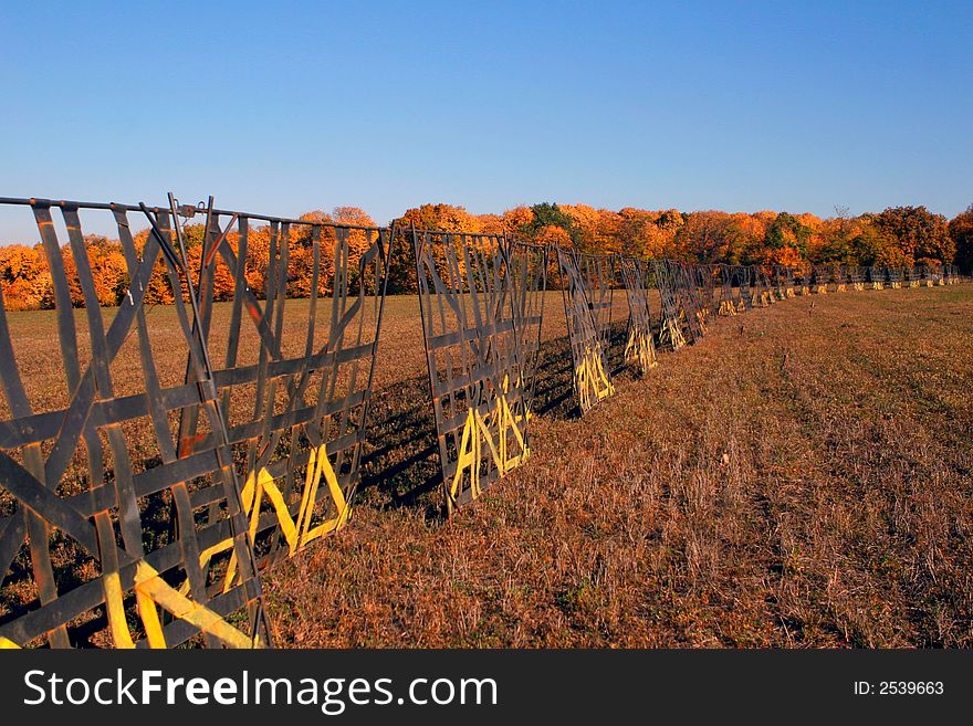 A big red field at the country