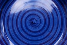 Blue Spiral Design On Ceramic Plate Royalty Free Stock Photo Blue Spiral Design On Ceramic Plate Royalty Free Stock Photo