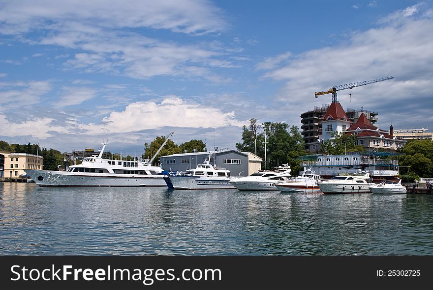 Yacht on the Black sea, Sochi, Russia