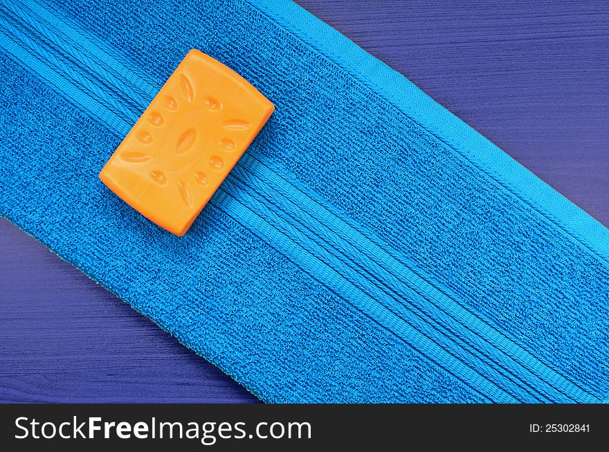 Soap in a Blue Towel