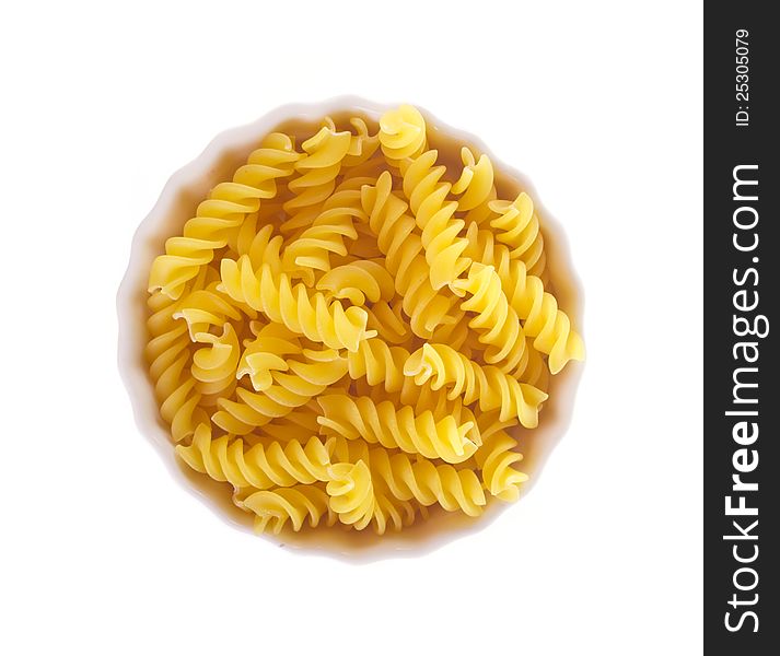 Bowl of raw yellow macaroni