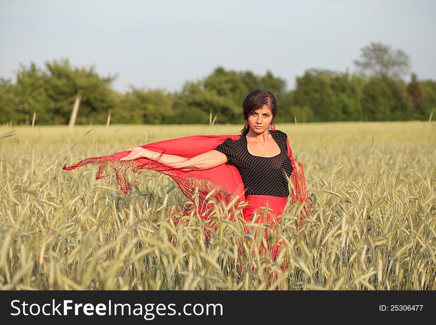 Woman In Red Dress