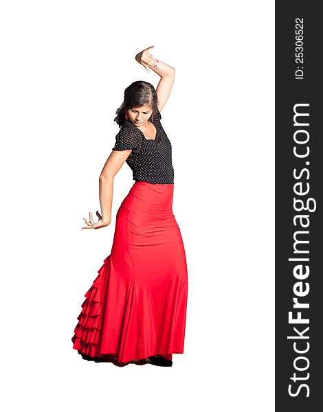 Flamenco dancer isolated on white