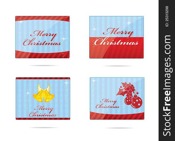 Abstract new year and christmas emblems set