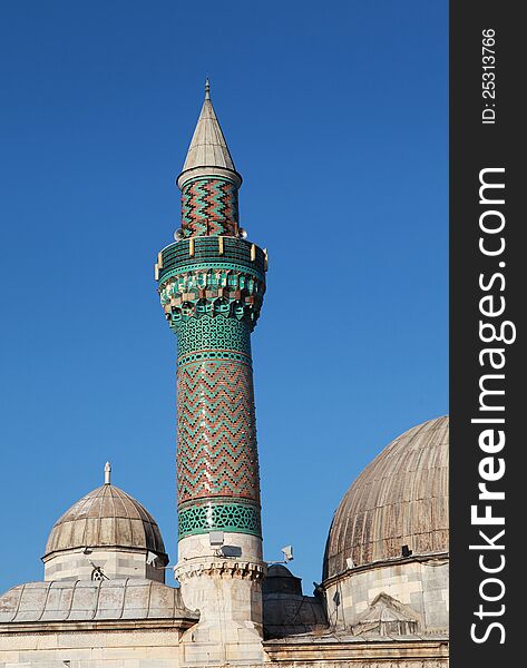 View Minaret of Green Mosque in Iznik, Turkey. View Minaret of Green Mosque in Iznik, Turkey.