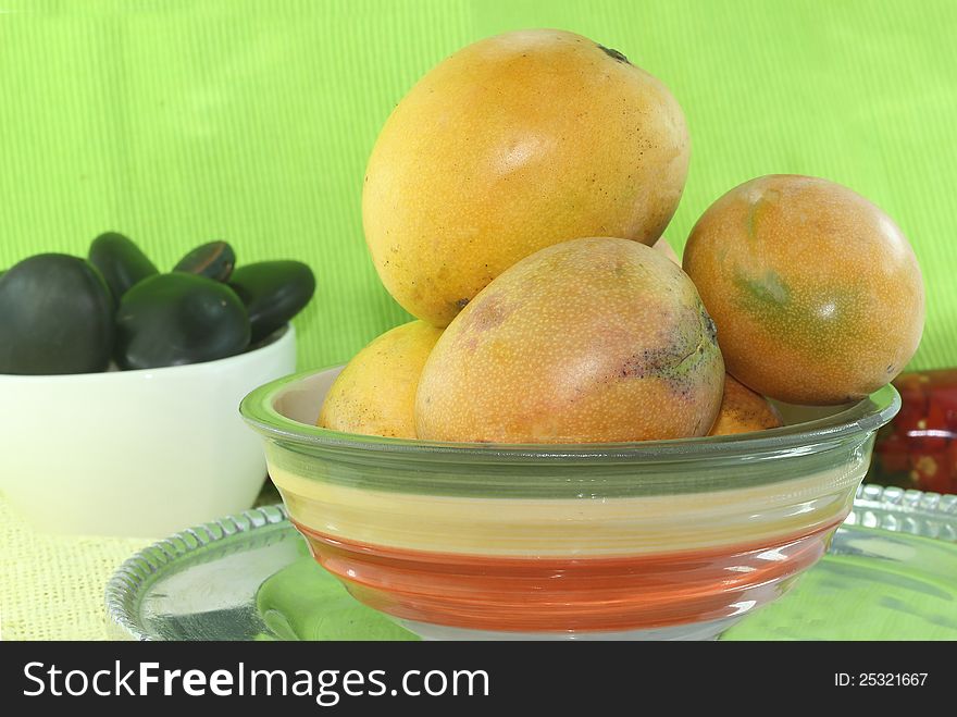 Fresh mango fruits ready to eat and samo seeds. Fresh mango fruits ready to eat and samo seeds