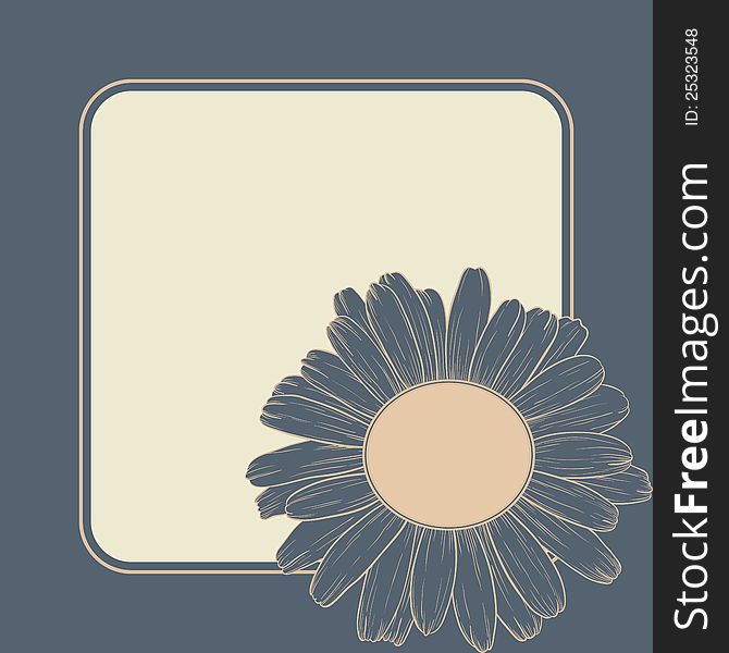 Vector illustration with ornament for greeting card with daisy. Vector illustration with ornament for greeting card with daisy.