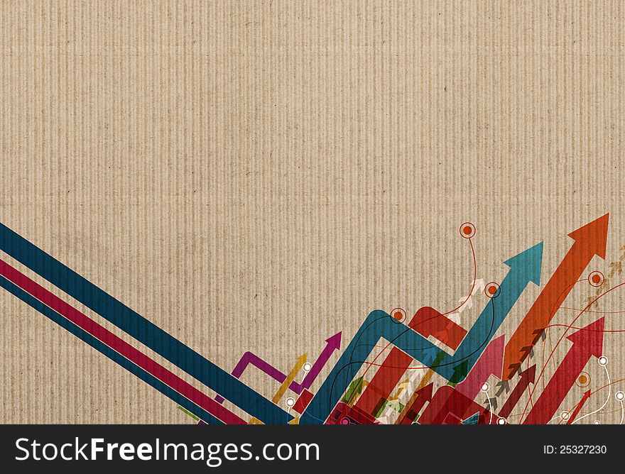 Abstract arrow on carton paper background