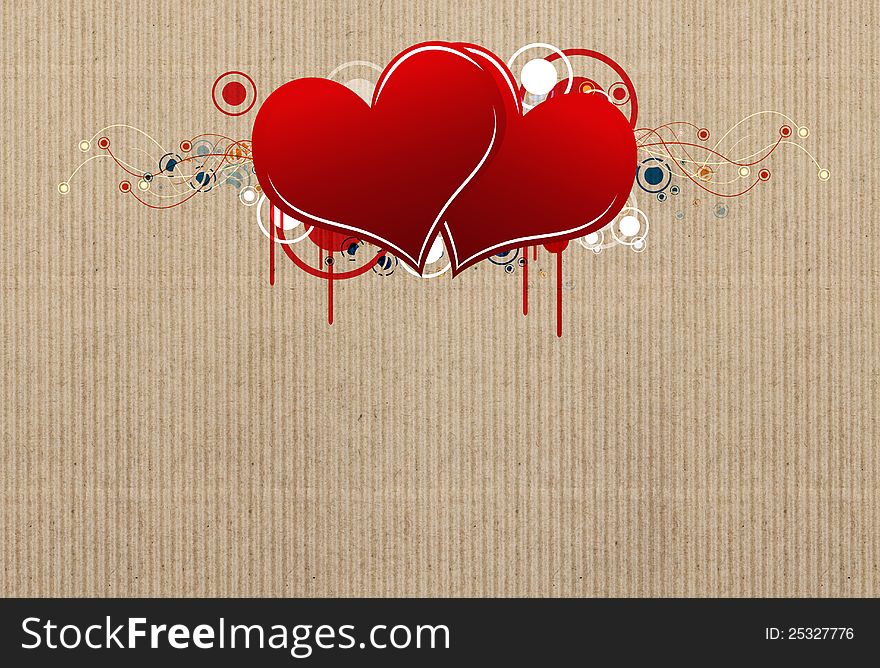 Decorative grunge heart design background. Decorative grunge heart design background