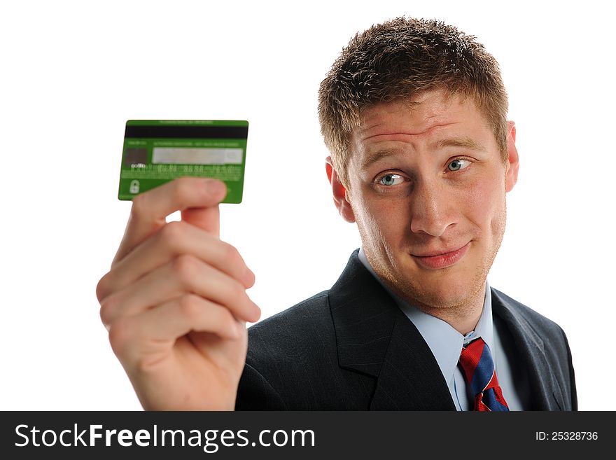 Young Businessman Holding A Credit Card