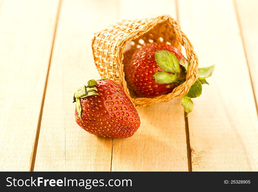 Fresh strawberries-healthy fruit in the basket