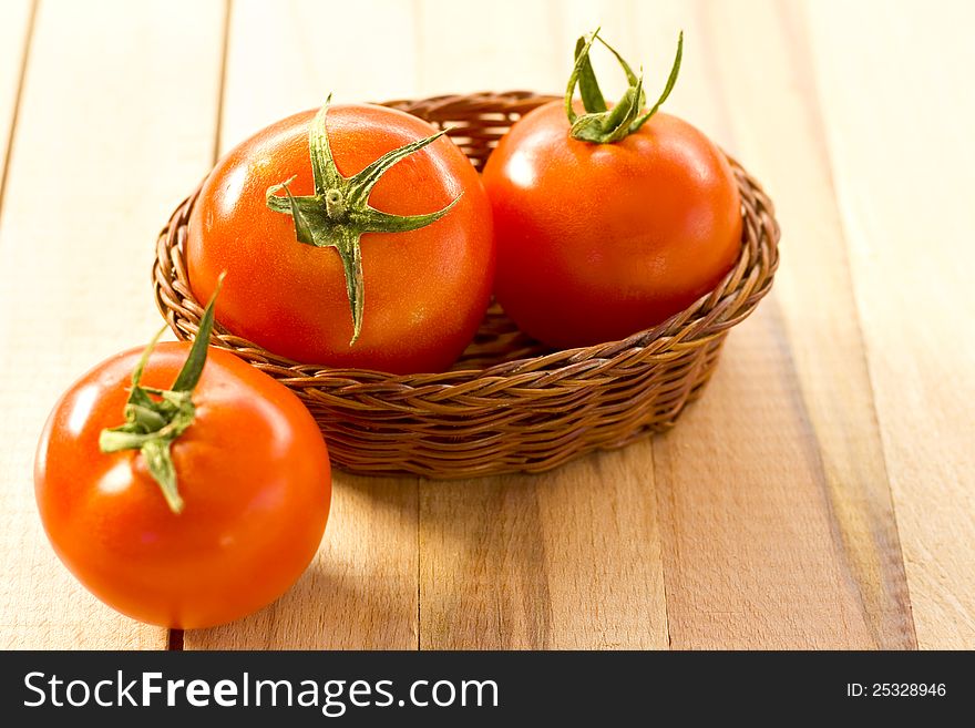 Fresh tomatoes and healthy vegetables