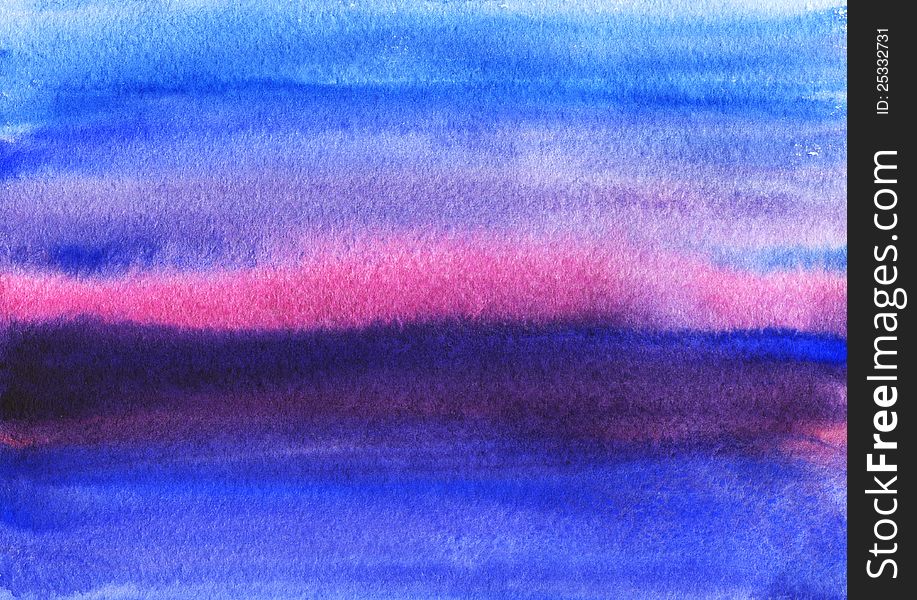 Watercolor background with the image of sea sunset. Watercolor background with the image of sea sunset.