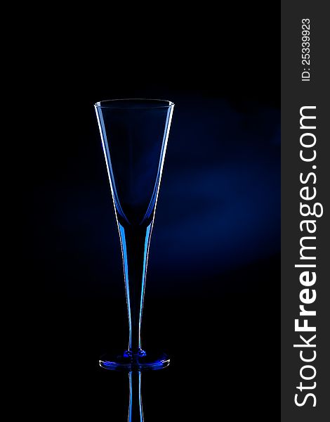 Blue Champagne Flute Glass