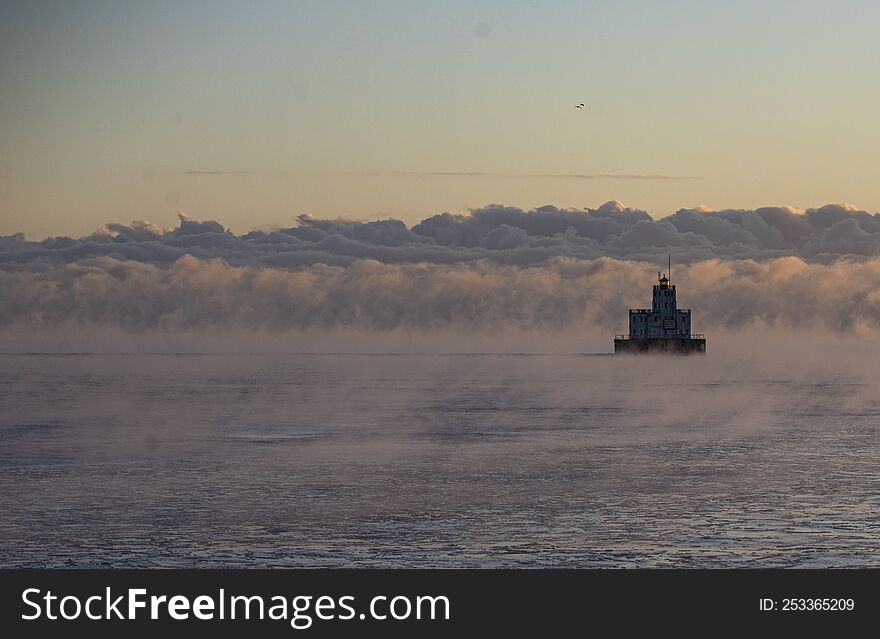 Lake Michigan frozen lake inversion