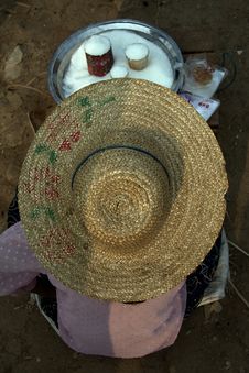 Burmese Woman Selling Coconut Royalty Free Stock Photo Burmese Woman Selling Coconut Royalty Free Stock Photo