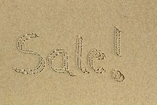 Sale Word Handwritten As Text On Sand In A Beach Royalty Free Stock Photography Sale Word Handwritten As Text On Sand In A Beach Royalty Free Stock Photography