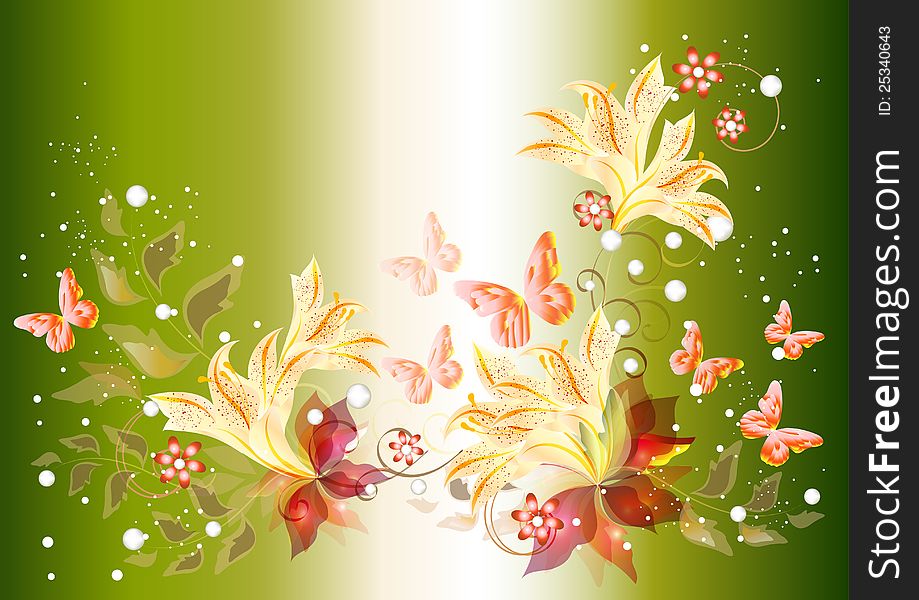 Background with flowers for your design. Floral vectors. Background with flowers for your design. Floral vectors