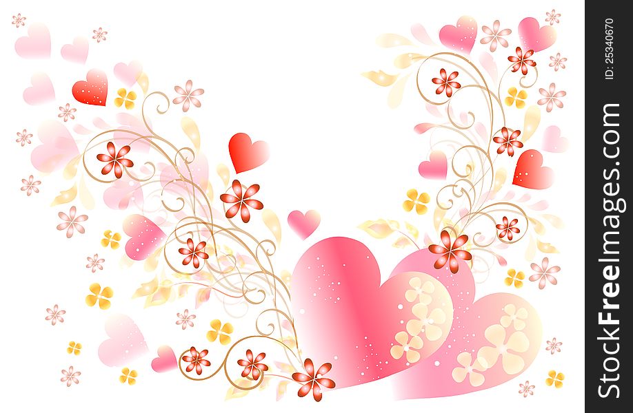 Beautiful valentine vector card and frame