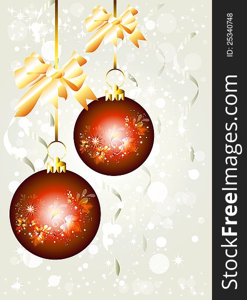 Elegant Christmas background with baubles