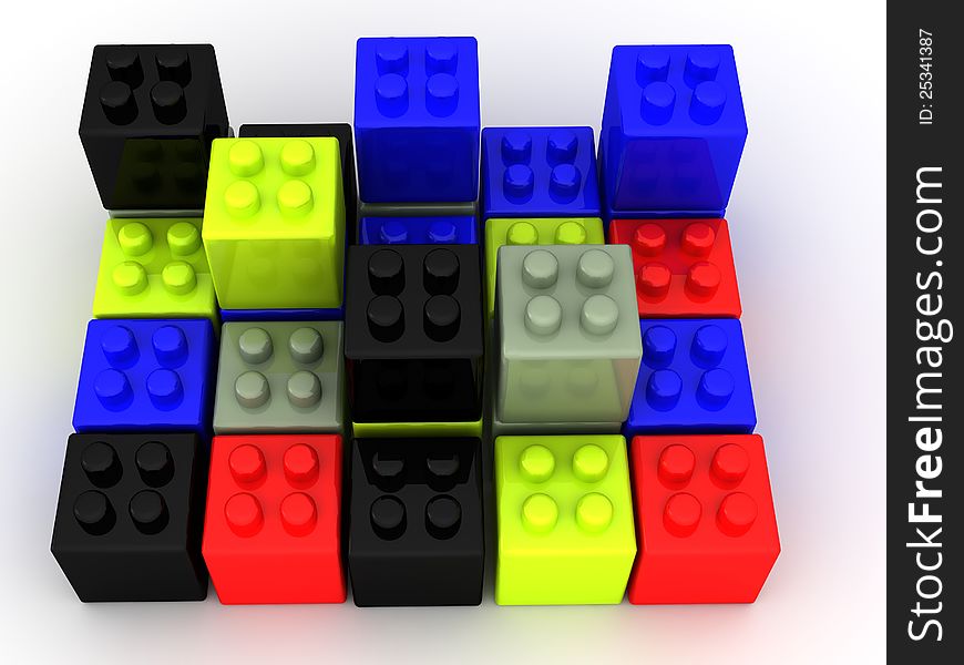 A set of colorful building blocks