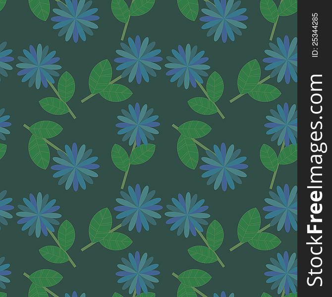 Blue flowers pattern